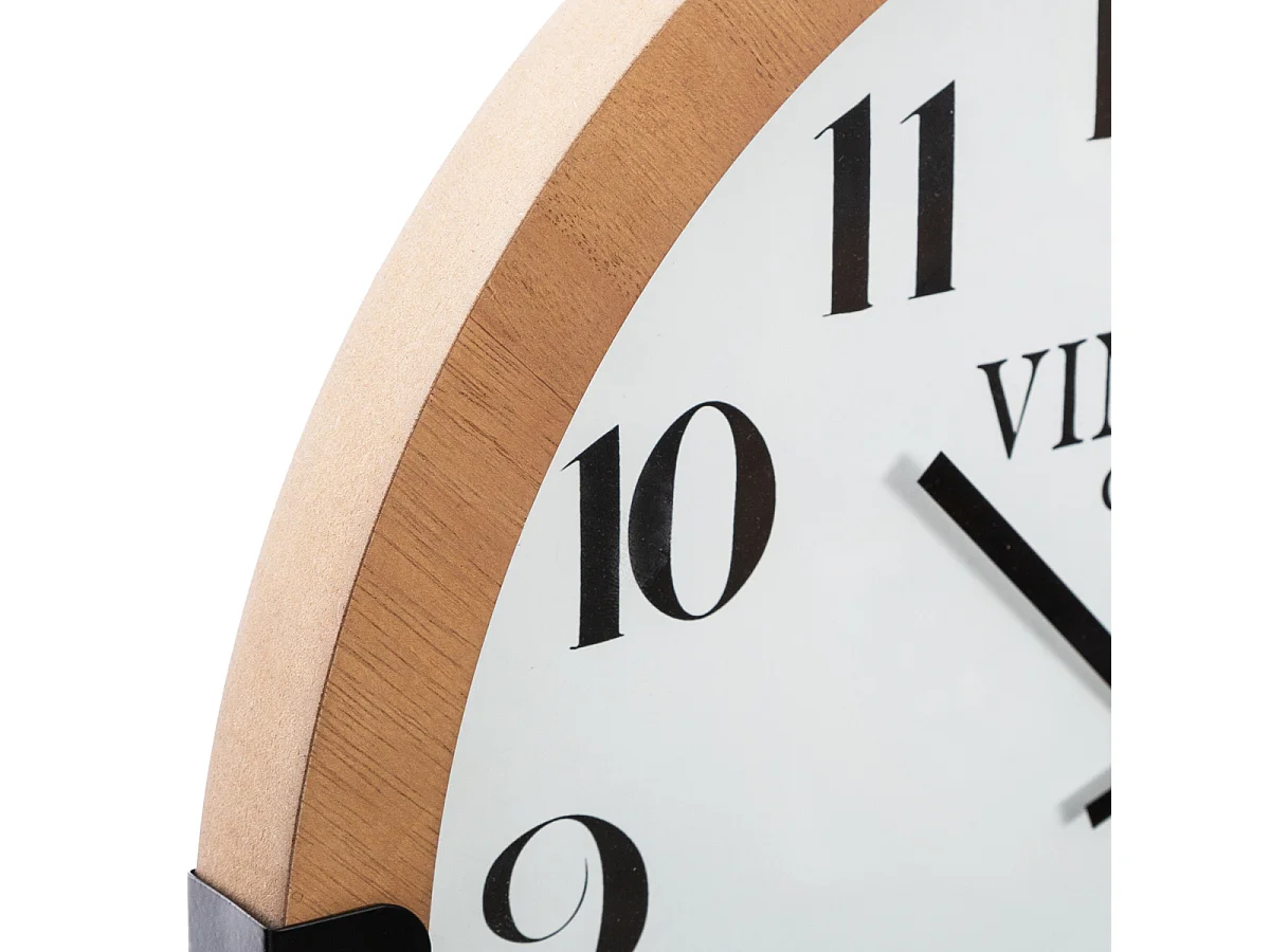 Pendule murale en bois forme gousset D 38 cm