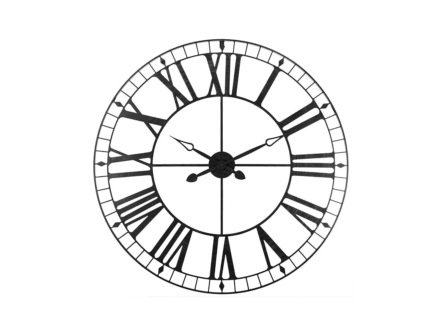 Relógio de Parede Tibor, Preto, 88 cm, para Sala de Estar e Sala de Jantar, Design Moderno