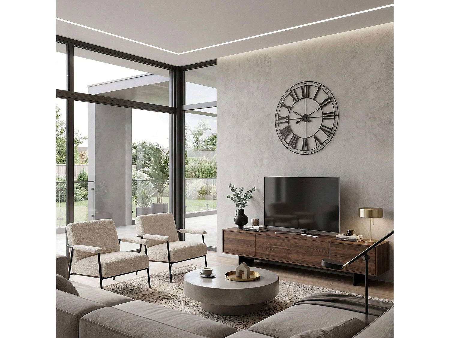 Grande Pendule murale métal rétro et vintage Noir D 88 cm