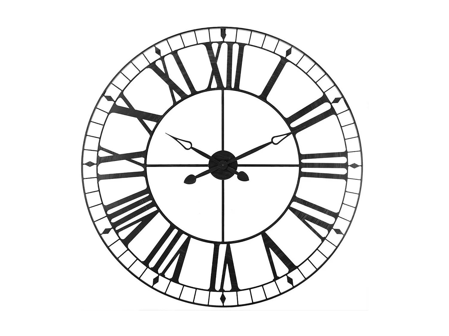 Grande Pendule murale métal rétro et vintage Noir D 88 cm