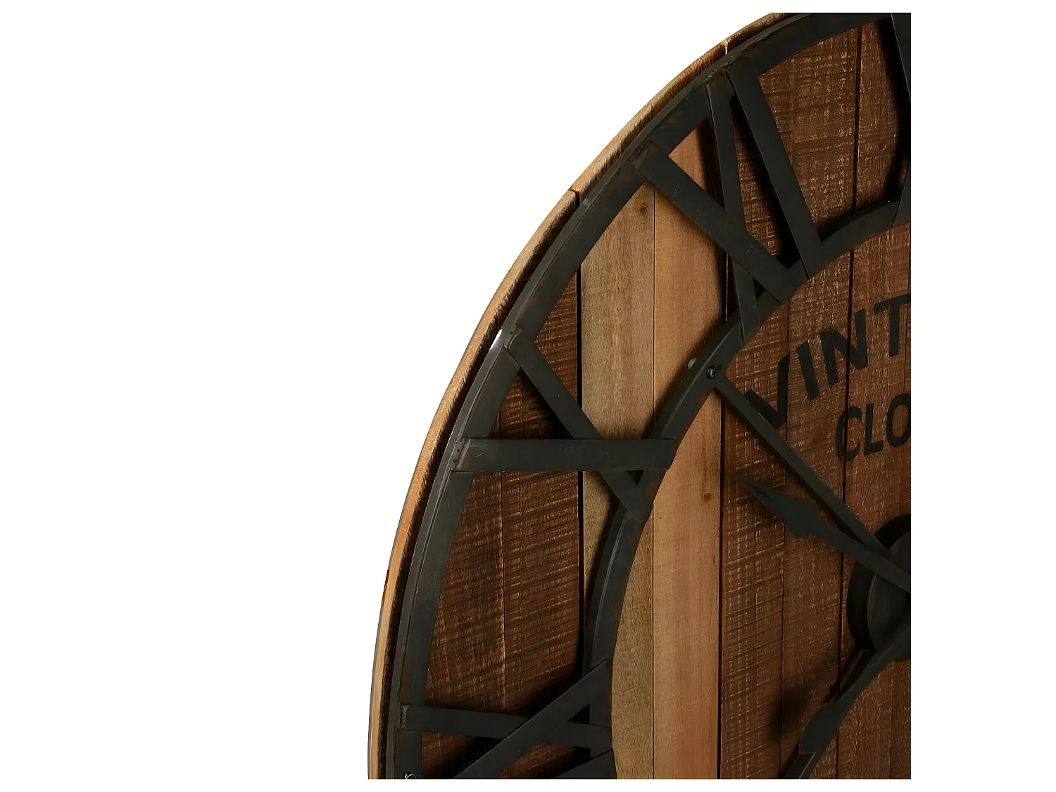 Pendule murale Vintage en métal & bois D 91 cm