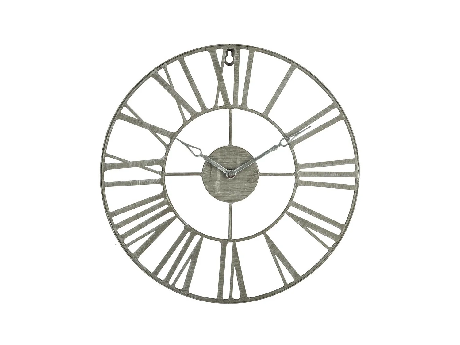 Pendule murale en métal Vintage Industriel gris D 36,5 cm