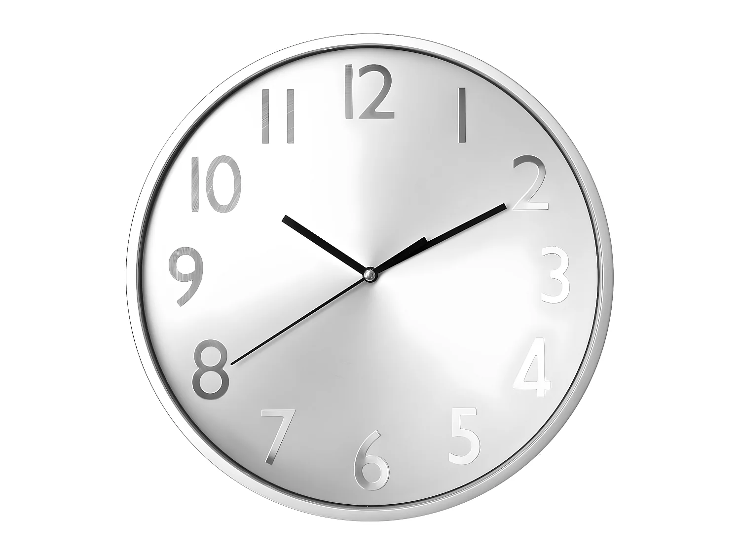 Pendule murale moderne Argent D 30 cm