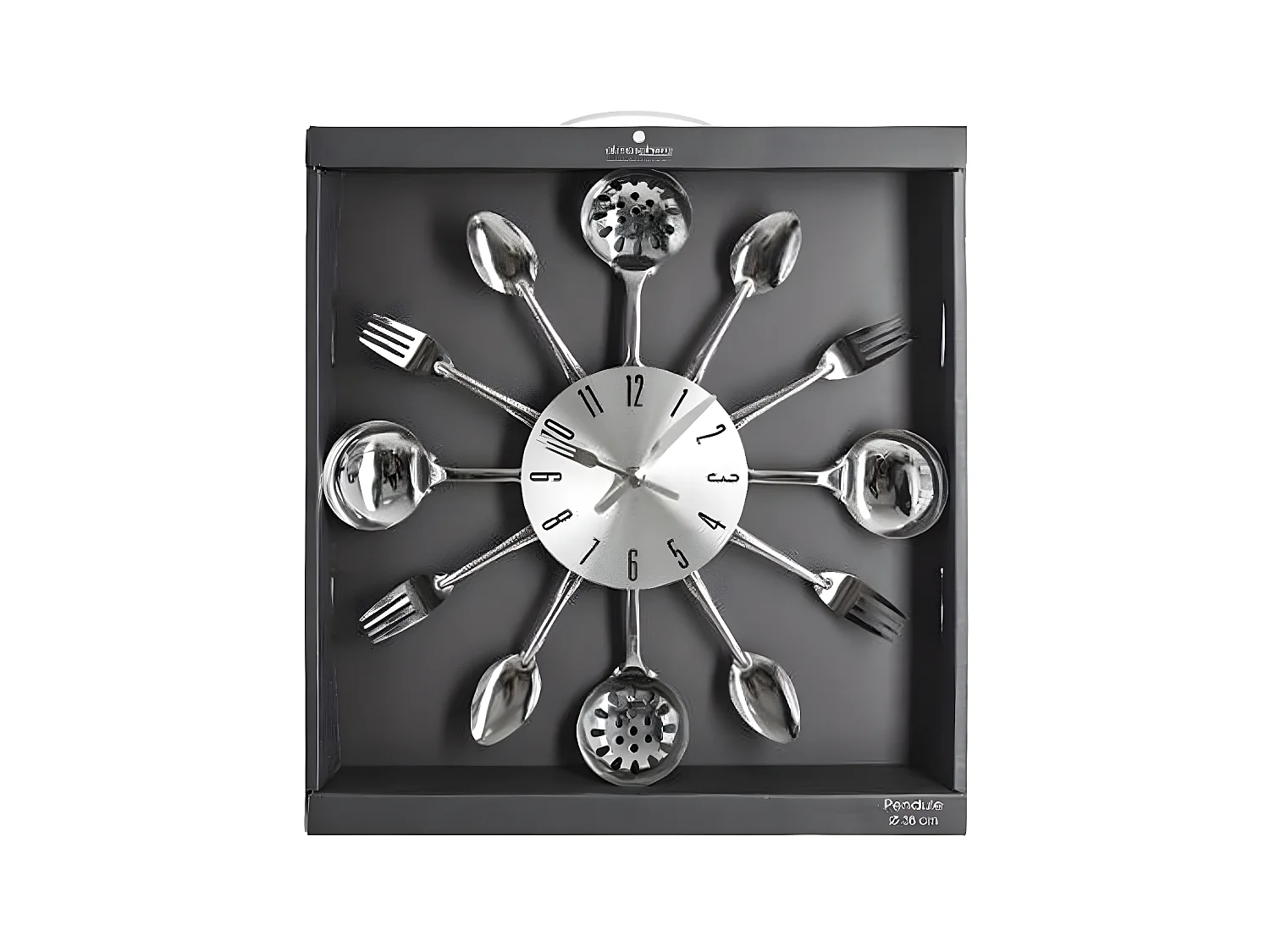 Pendule murale en métal déco cuisine D 38 cm