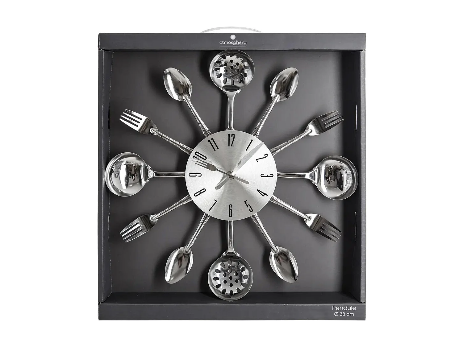 Pendule murale en métal déco cuisine D 38 cm