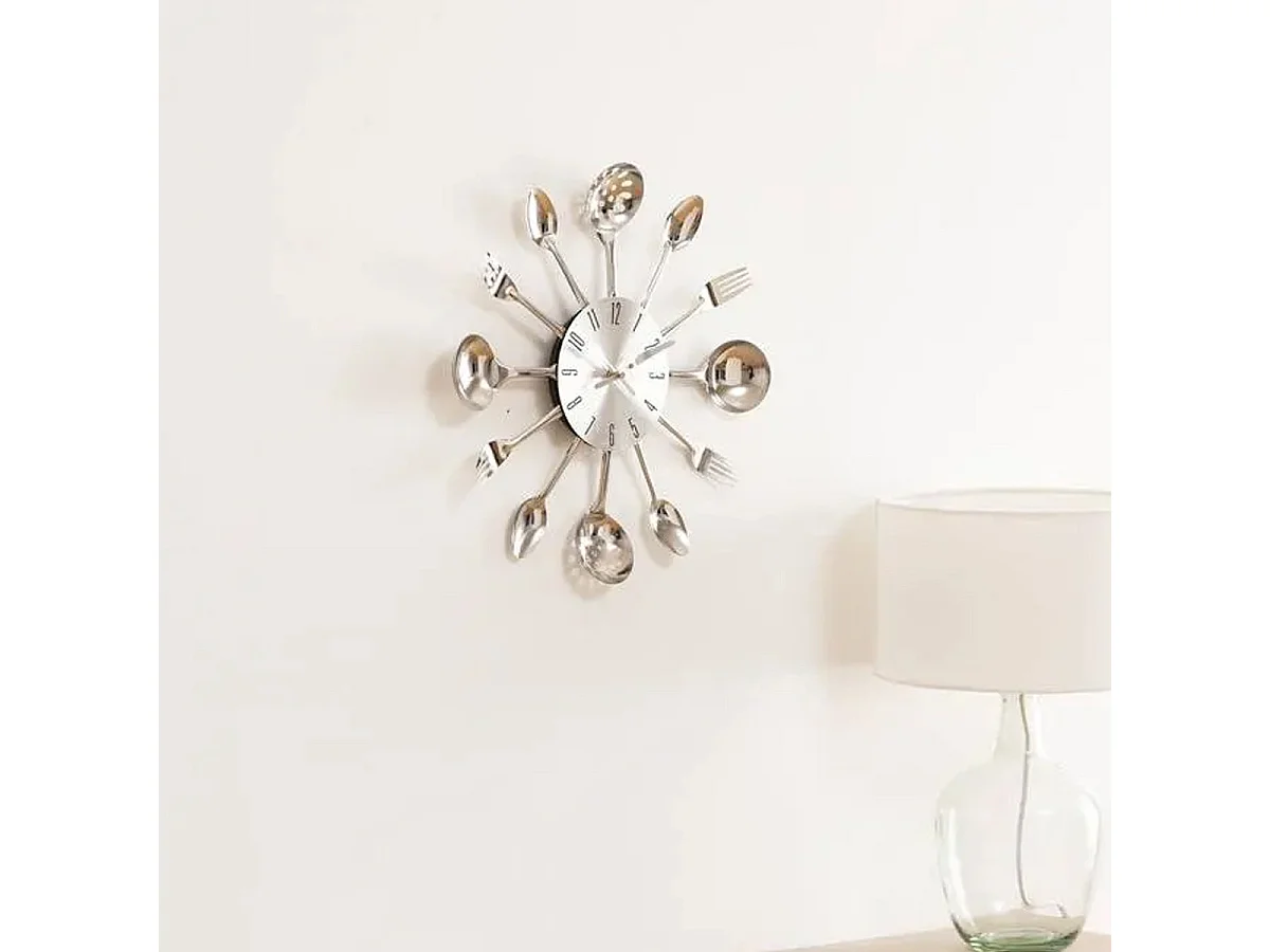 Pendule murale en métal déco cuisine D 38 cm