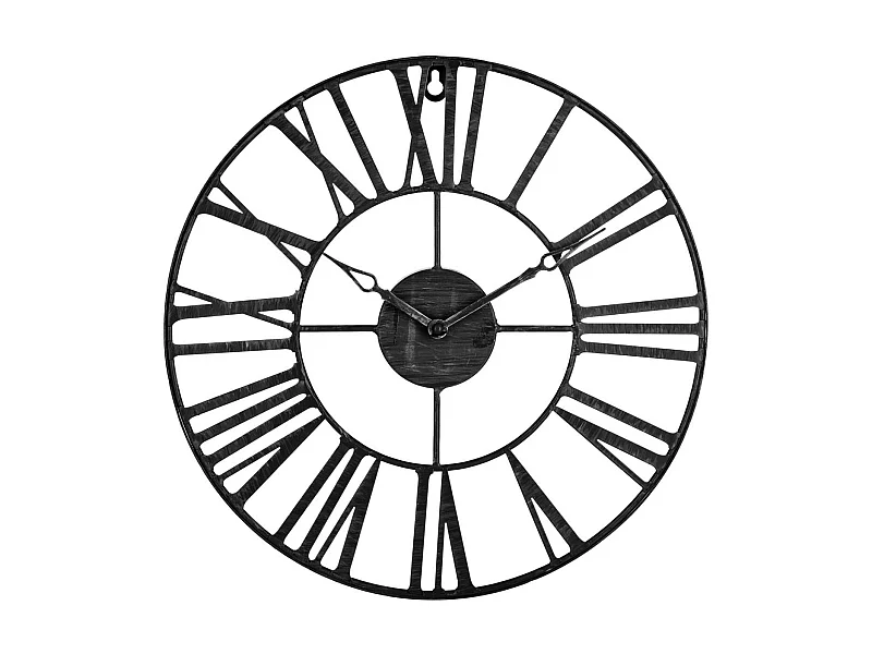 Pendule murale en métal Vintage Industriel noir D 36,5 cm