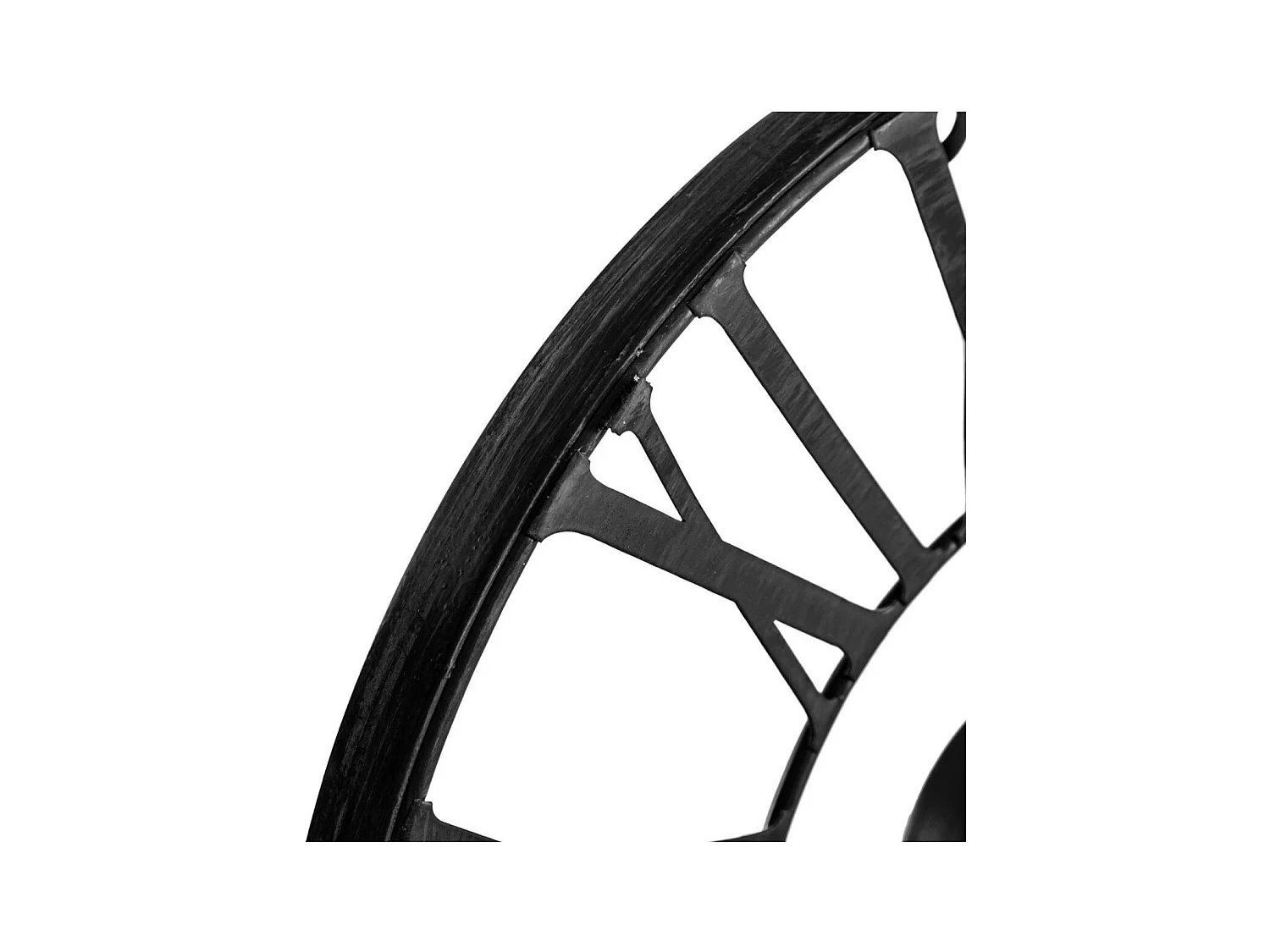 Vintage Industriële Zwarte Wandklok D 36,5 cm