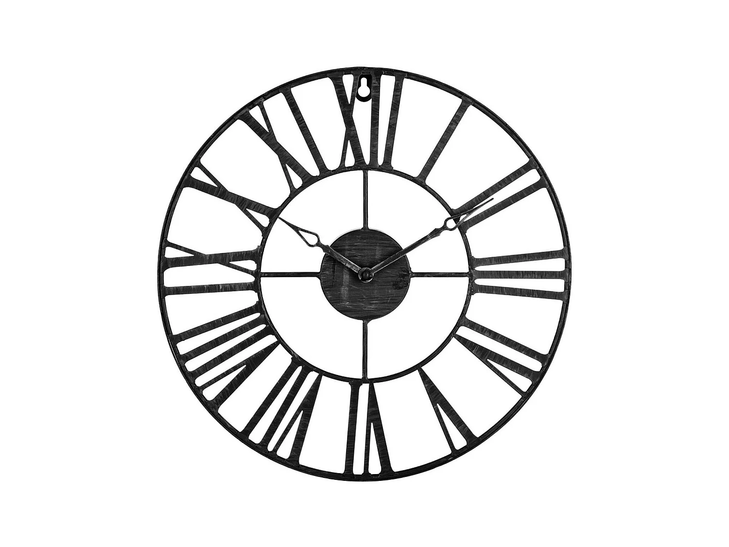 Pendule murale en métal Vintage Industriel noir D 36,5 cm