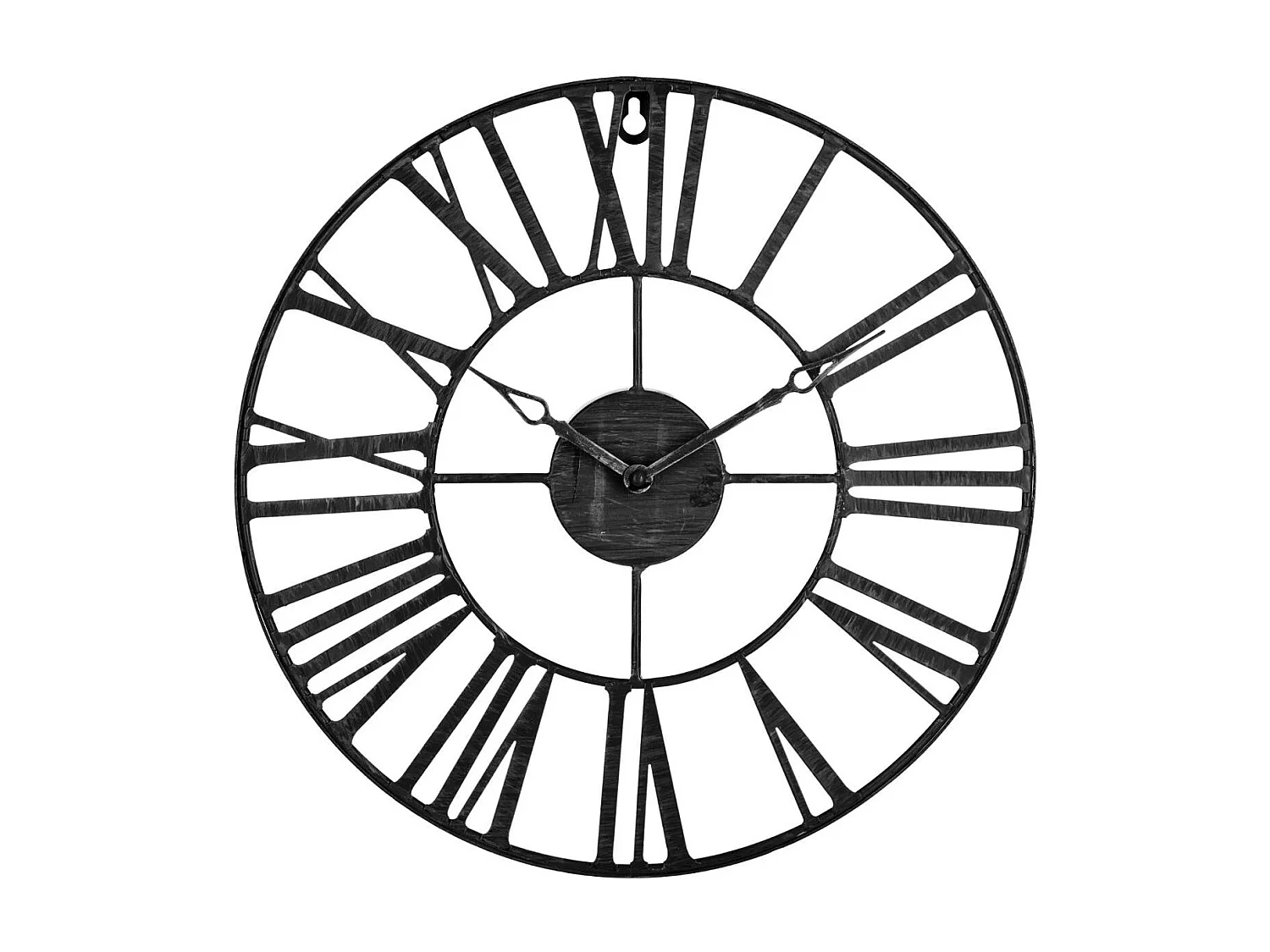 Pendule murale en métal Vintage Industriel noir D 36,5 cm