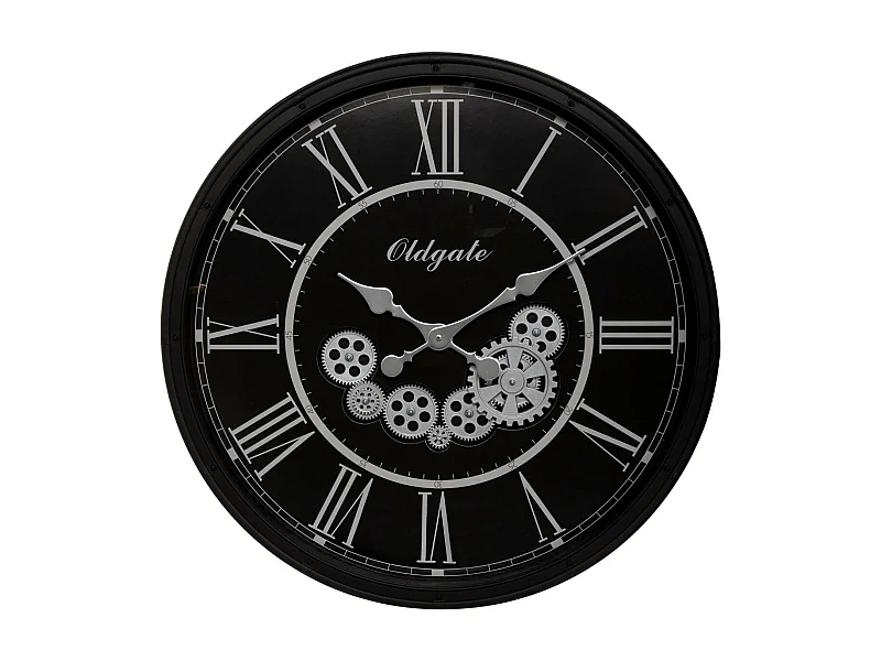 Grande Pendule murale Noir rétro D 76 cm