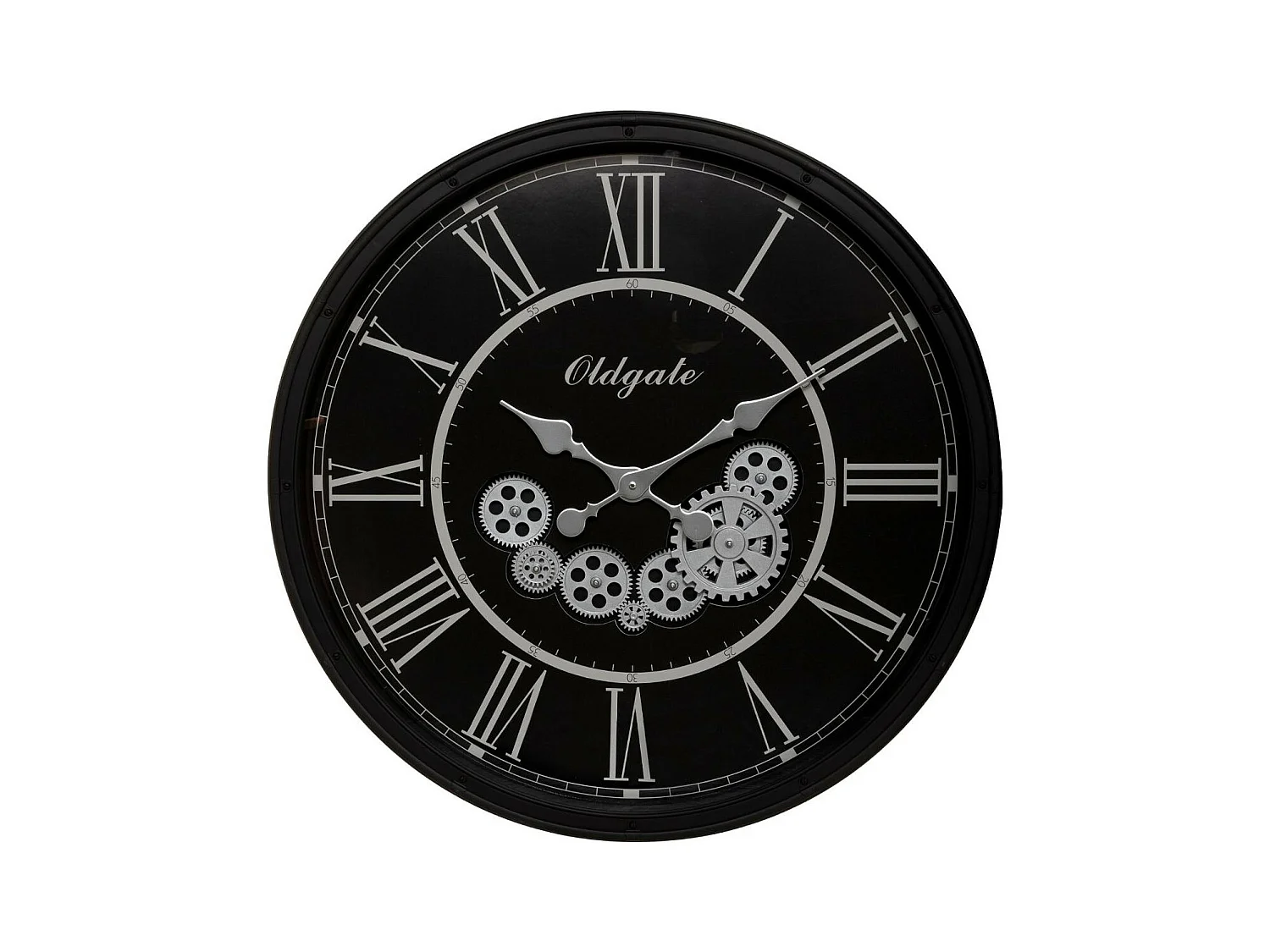 Grande Pendule murale Noir rétro D 76 cm