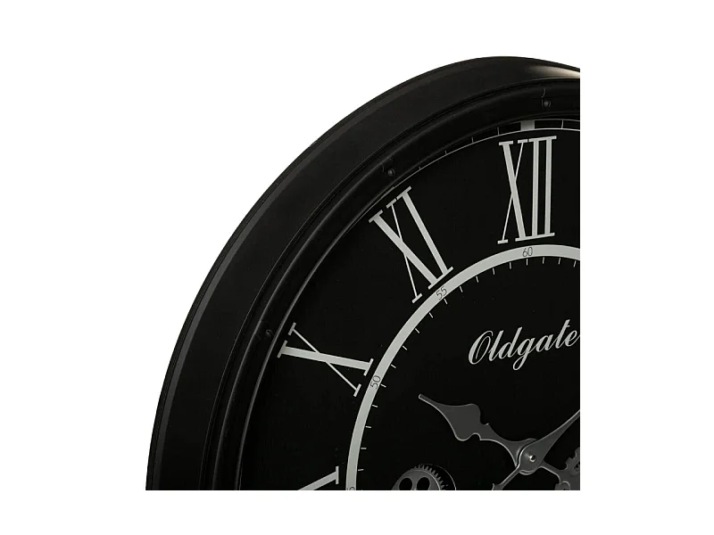 Grande Pendule murale Noir rétro D 76 cm