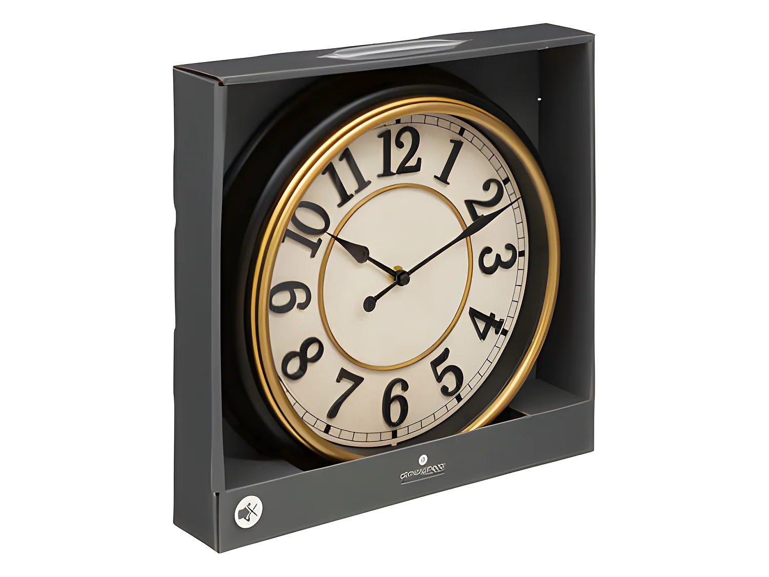 Pendule murale cadre rétro à moulures D 29.2 cm