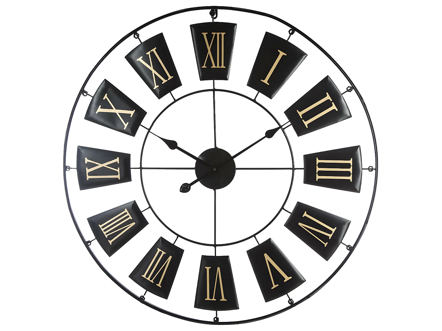 Grande Pendule murale en métal Noir D 76 cm