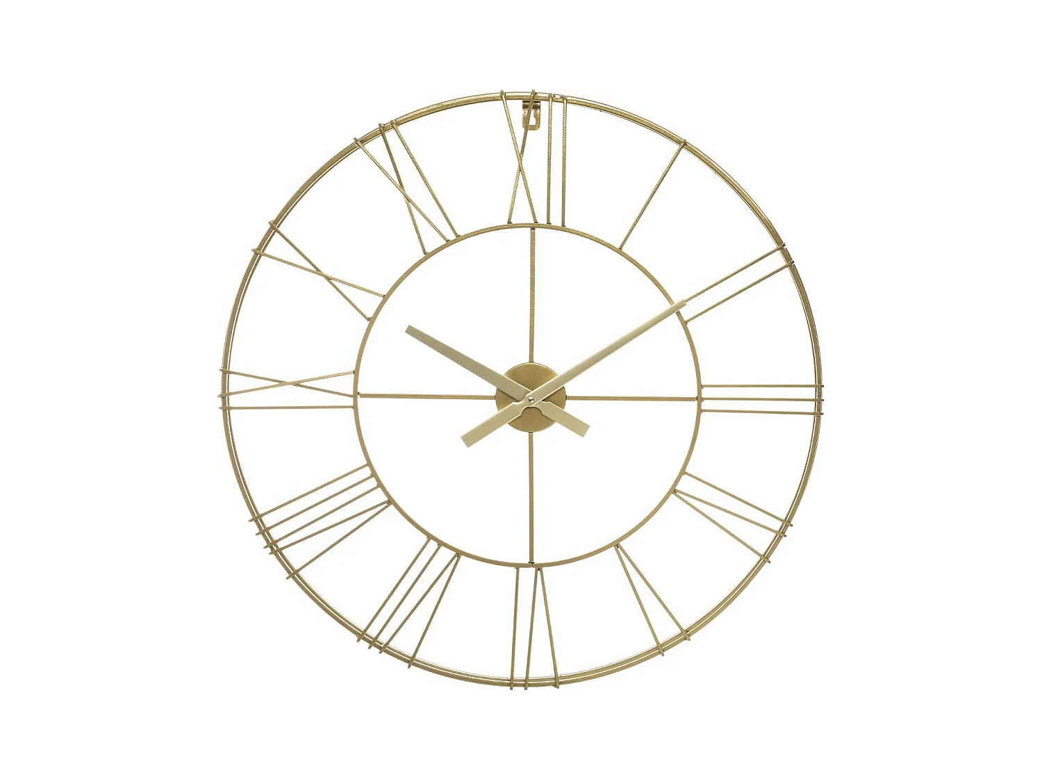 Grande Pendule murale effet 3D en métal doré D 70 cm