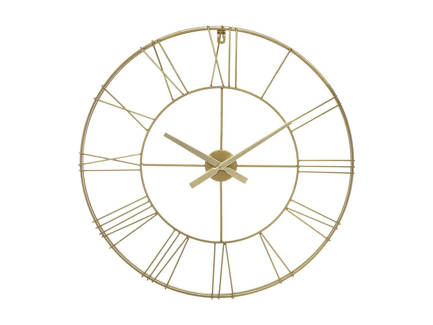 Grande Pendule murale effet 3D en métal doré D 70 cm