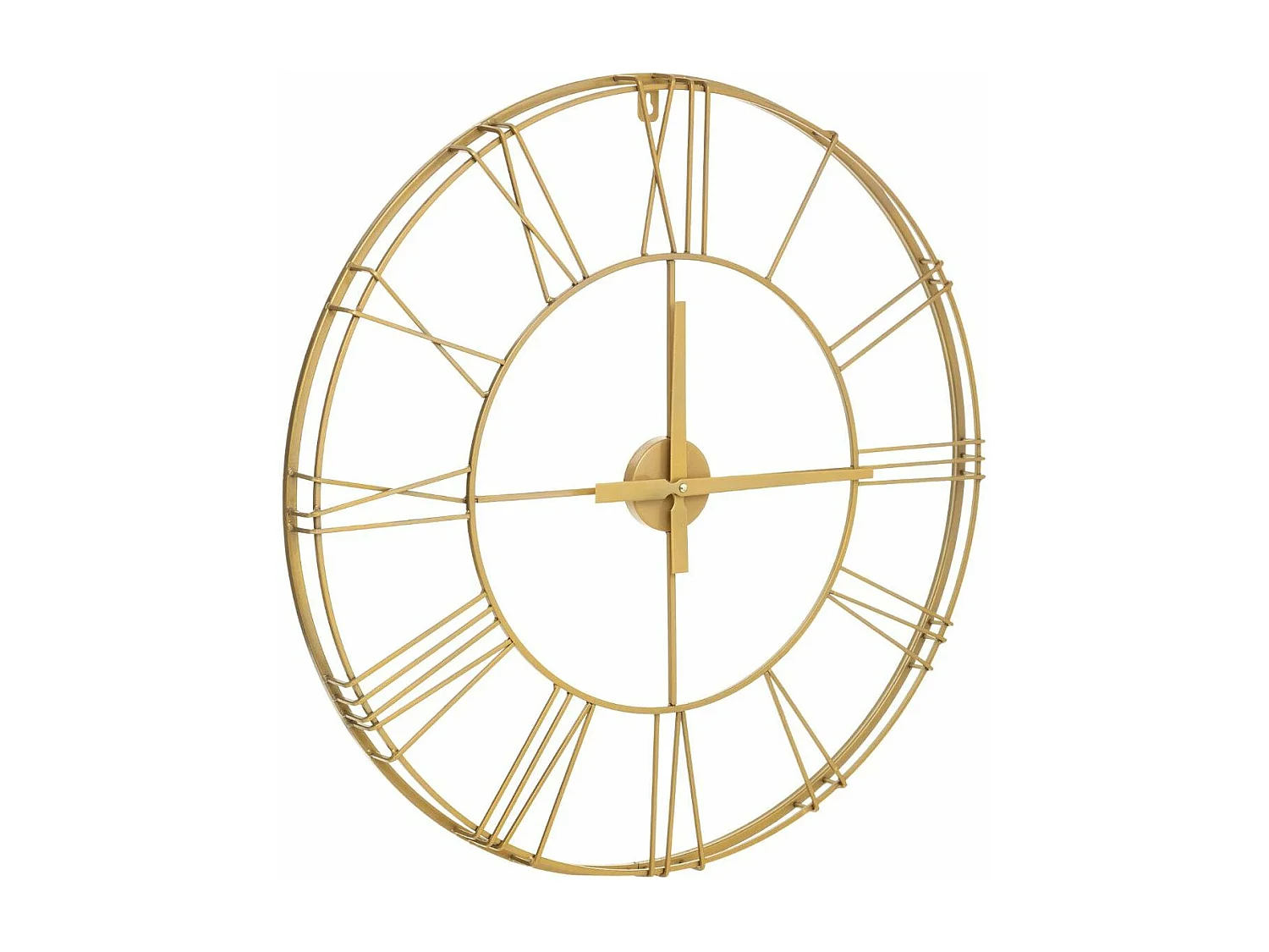 Grande Pendule murale effet 3D en métal doré D 70 cm