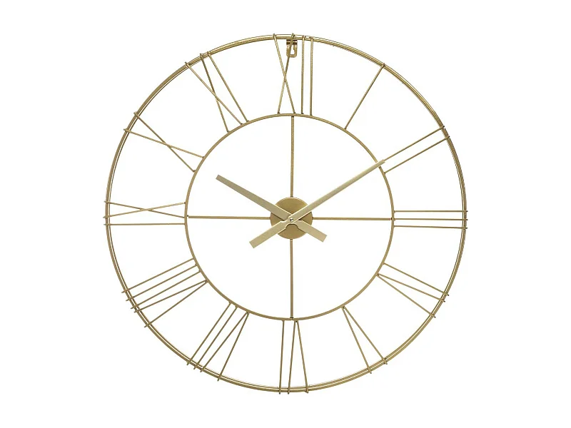 Grande Pendule murale effet 3D en métal doré D 70 cm