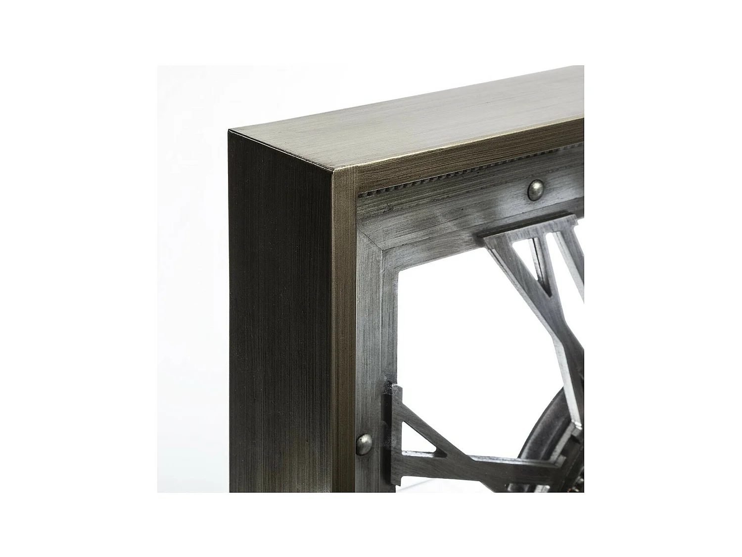 Metalen Grijze Wandklok met Zichtbaar Mechanisme 80 x 80 cm