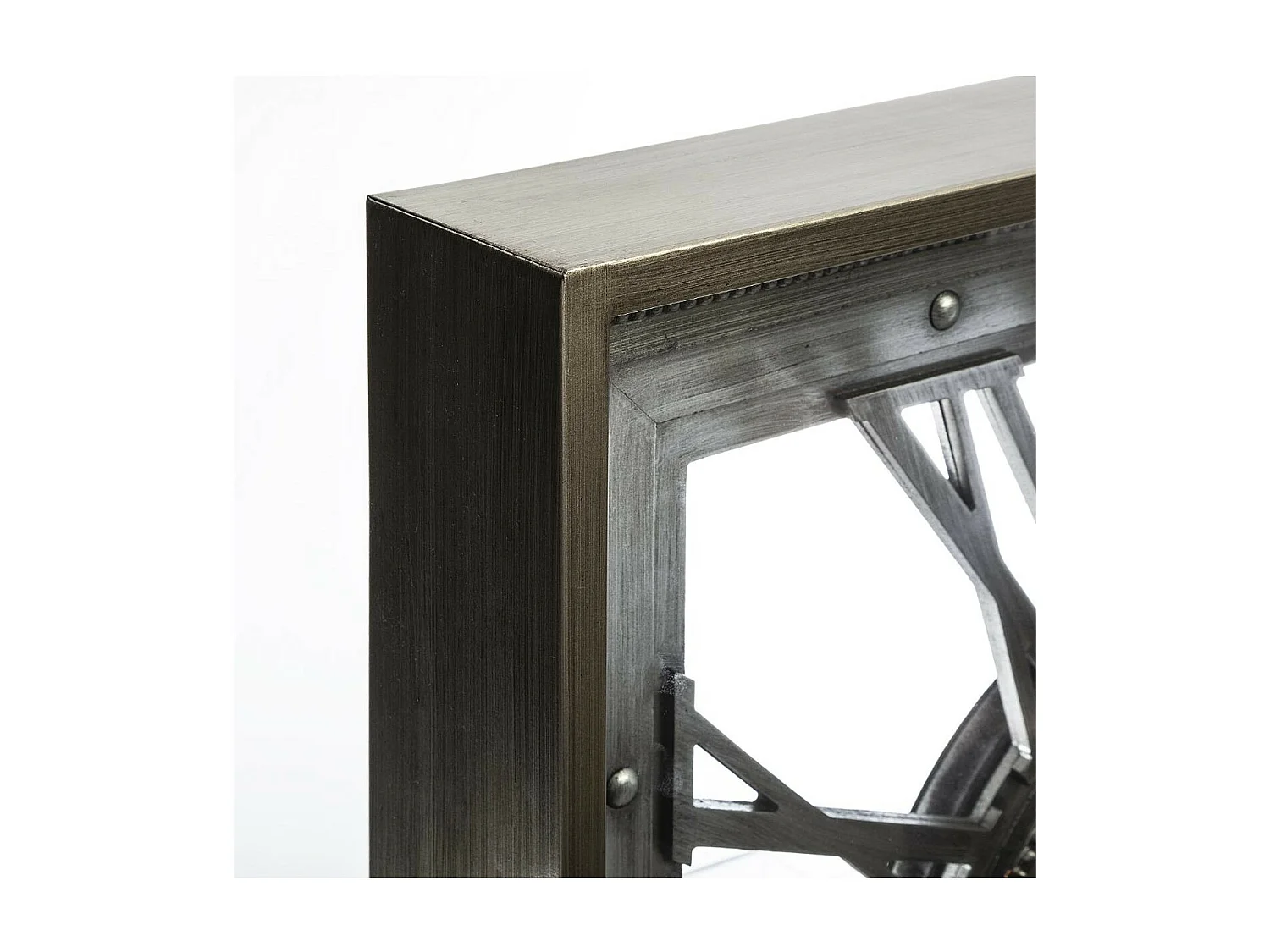 Wanduhr aus Grauem Metall mit Sichtbarem Mechanismus 80 x 80 cm