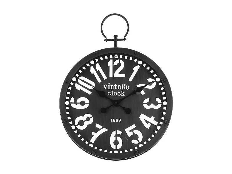 Pendule murale en métal forme Gousset  D 45 cm