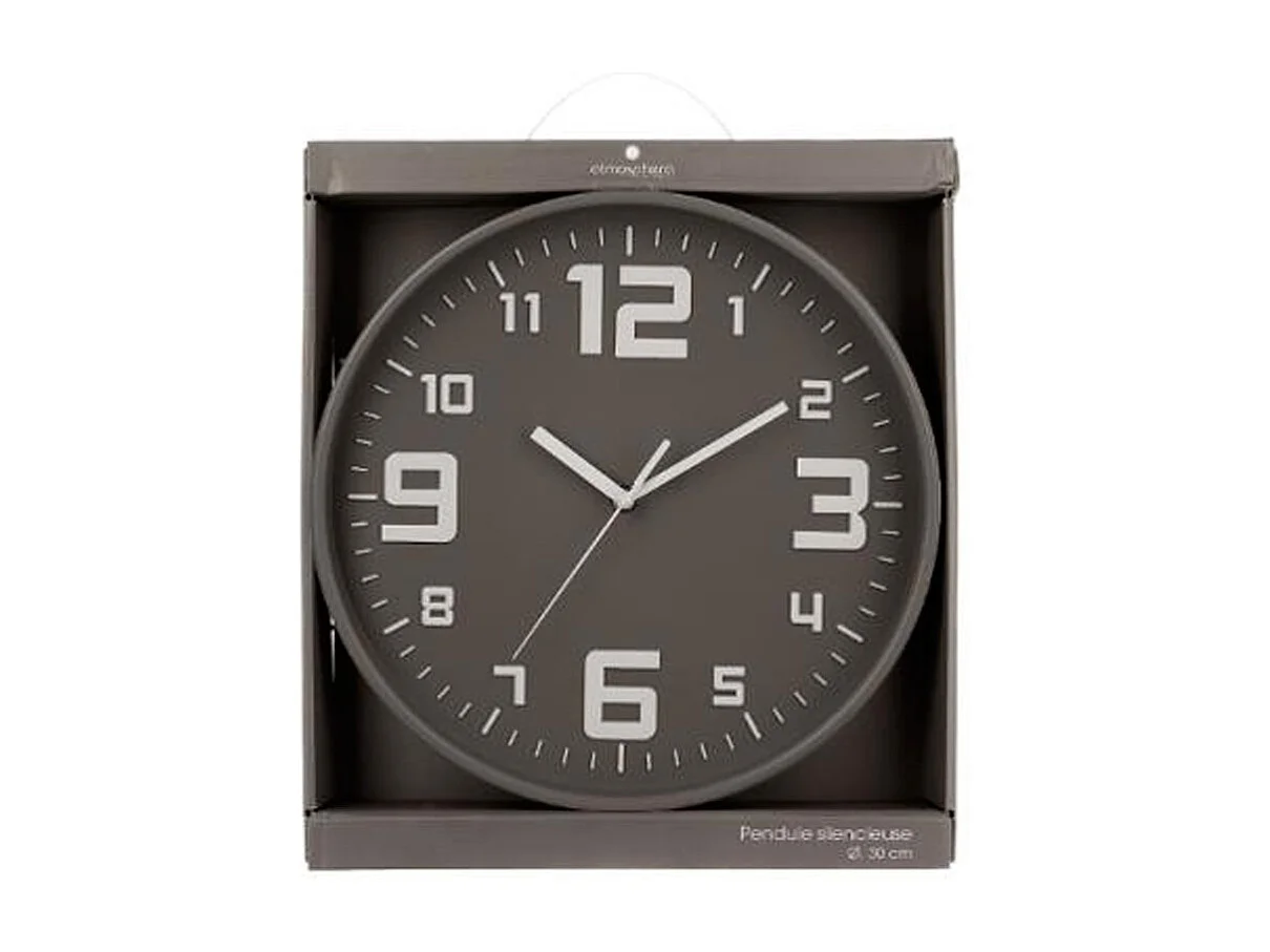Pendule murale silencieuse Best Gris D 30 cm