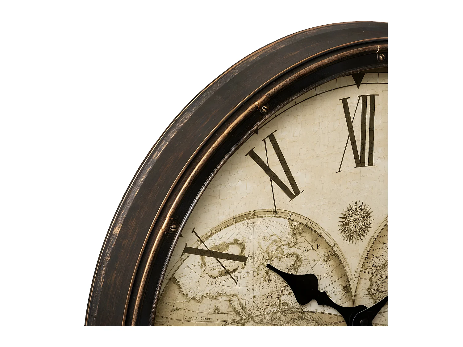 Pendule murale silencieuse déco Monde D 51 cm