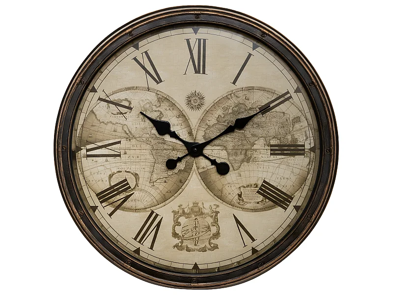 Pendule murale silencieuse déco Monde D 51 cm