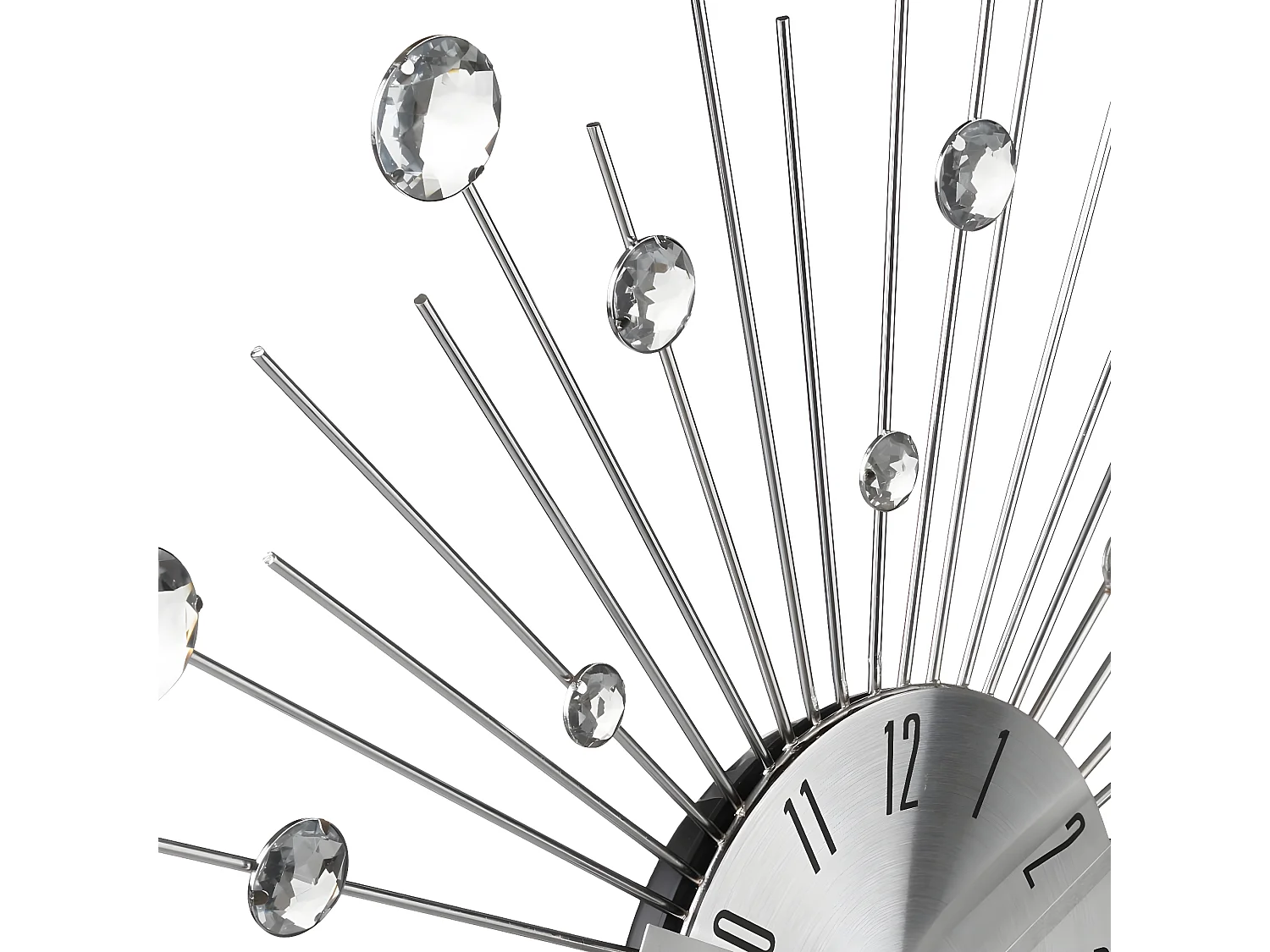 Pendule murale en métal  et strass D 50 cm