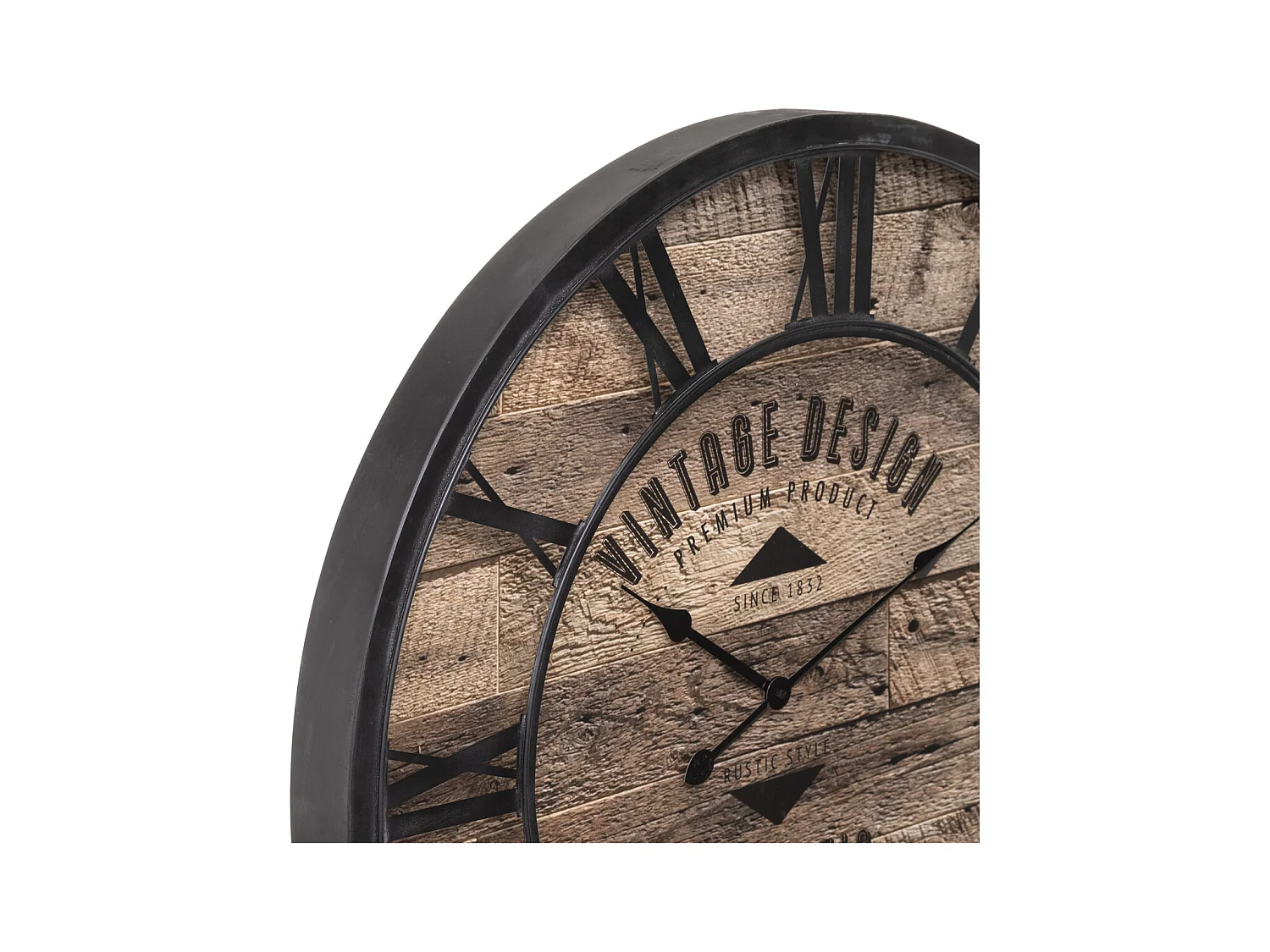 Grande Pendule murale en métal industriel Vintage design D 80 cm