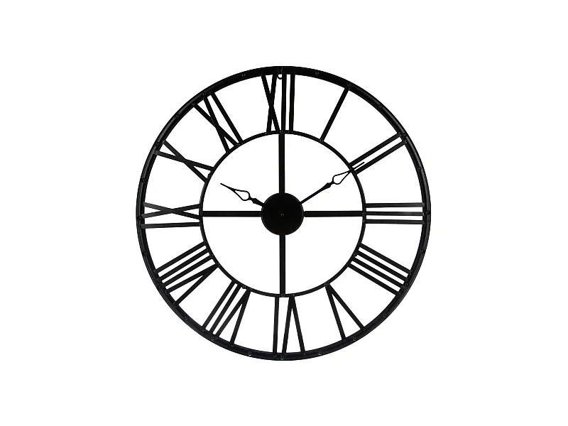 Pendule murale Vintage en métal Noir D 70 cm