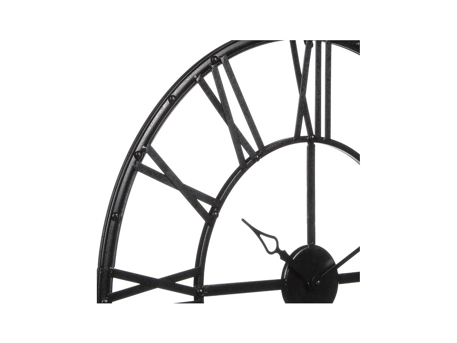 Pendule murale Vintage en métal Noir D 70 cm