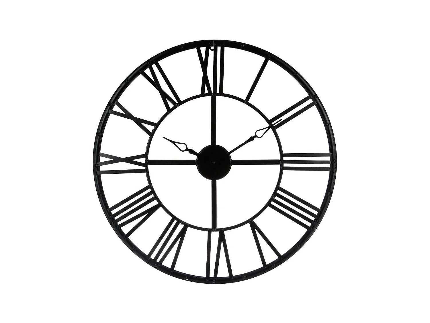 Pendule murale Vintage en métal Noir D 70 cm