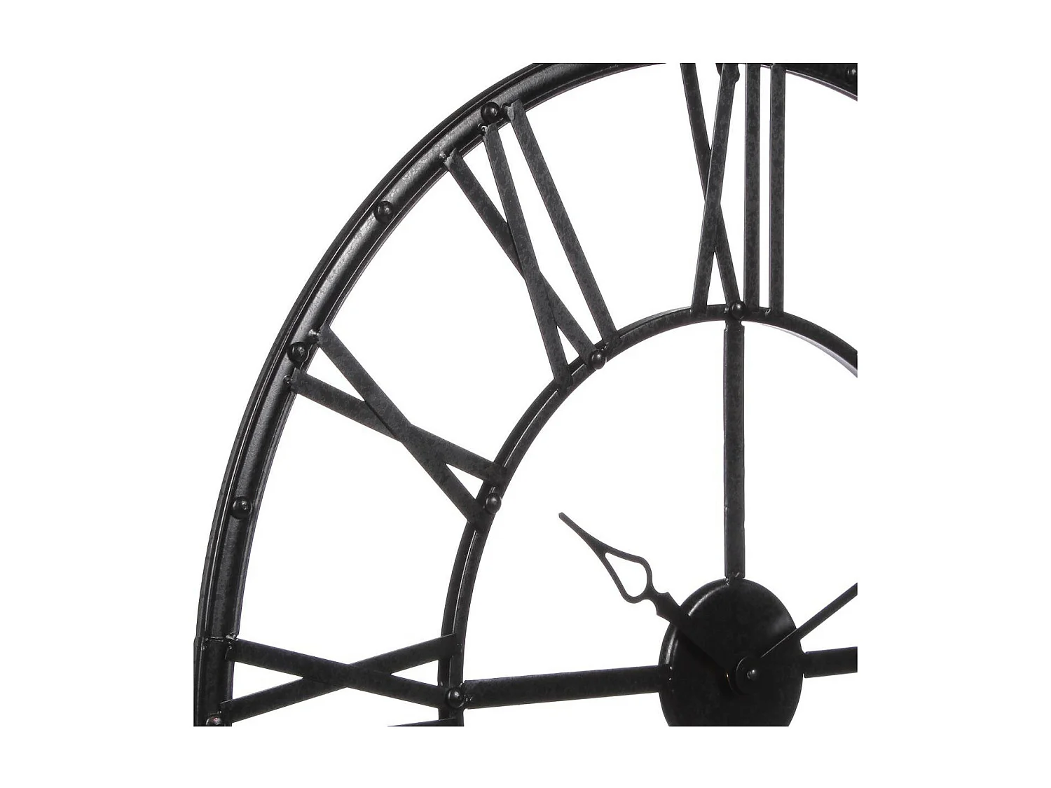 Pendule murale Vintage en métal Noir D 70 cm