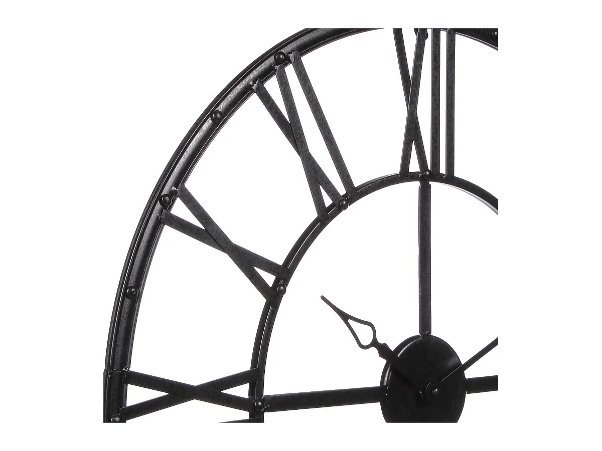 Pendule murale Vintage en métal Noir D 70 cm
