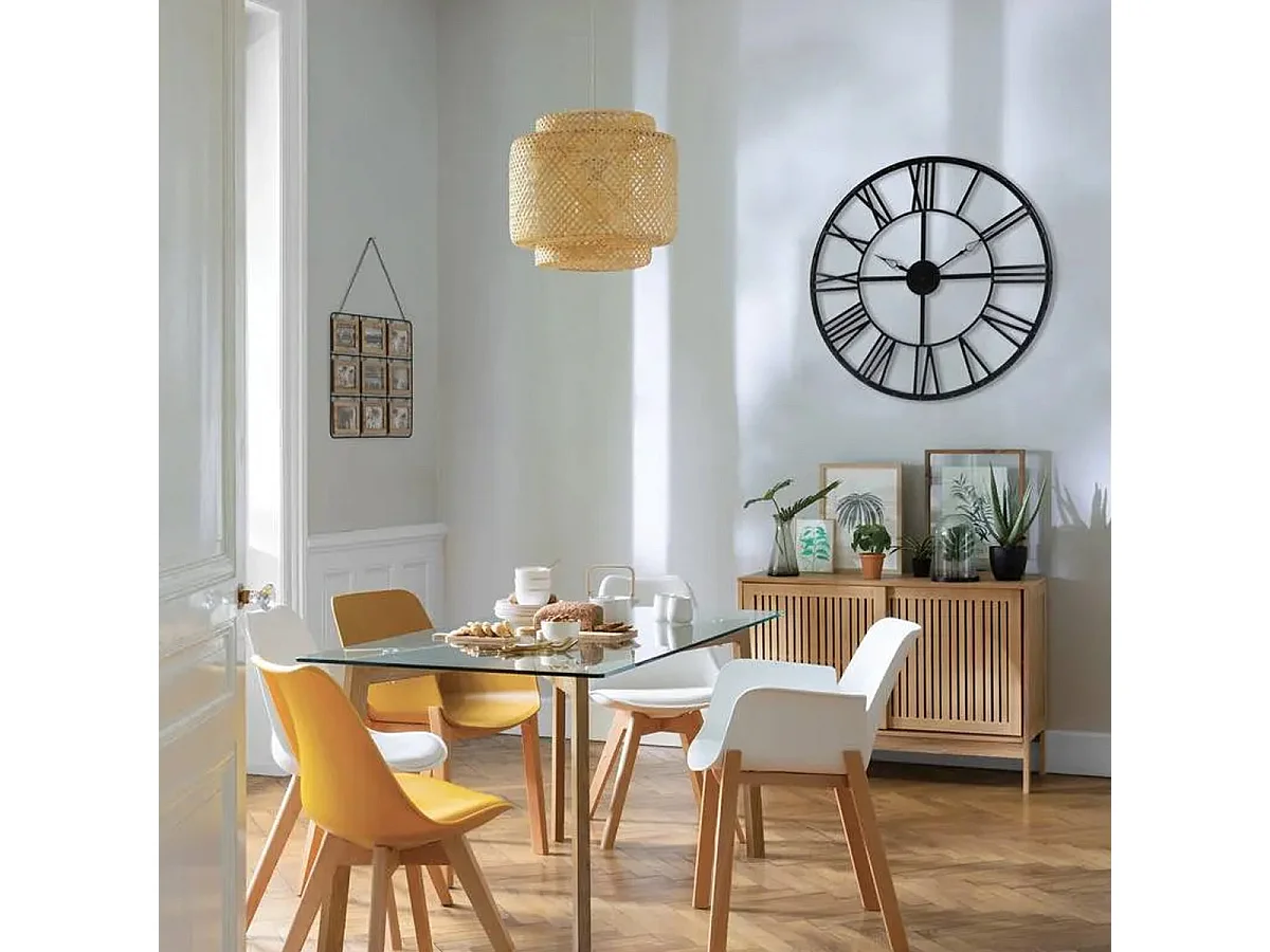 Pendule murale Vintage en métal Noir D 70 cm