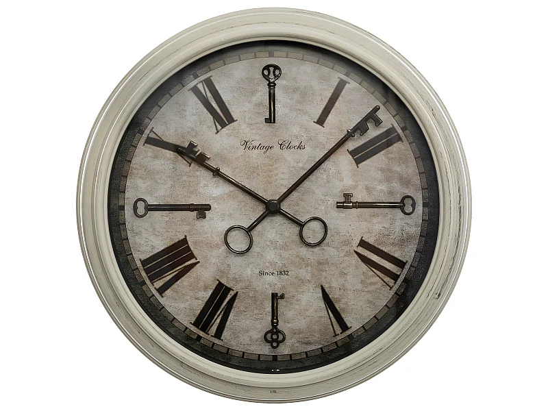 Pendule murale Aiguilles en forme de Clef D 39 cm