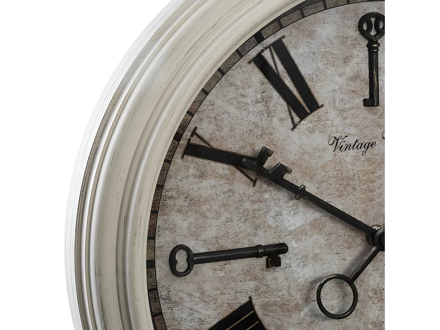 Pendule murale Aiguilles en forme de Clef D 39 cm