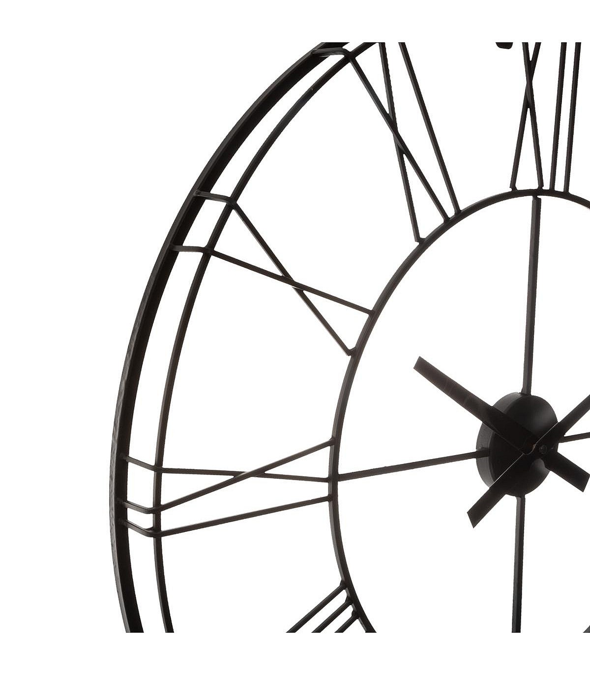 Pendule Murale Métal Gousset 60cm Noir