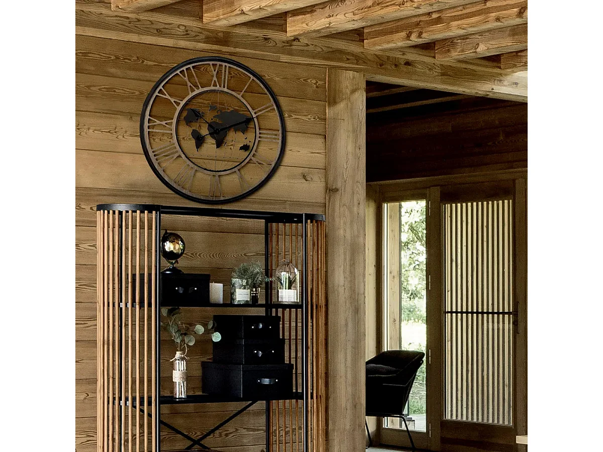 Relógio de parede moderno para sala de estar Alessio, preto, 67 cm