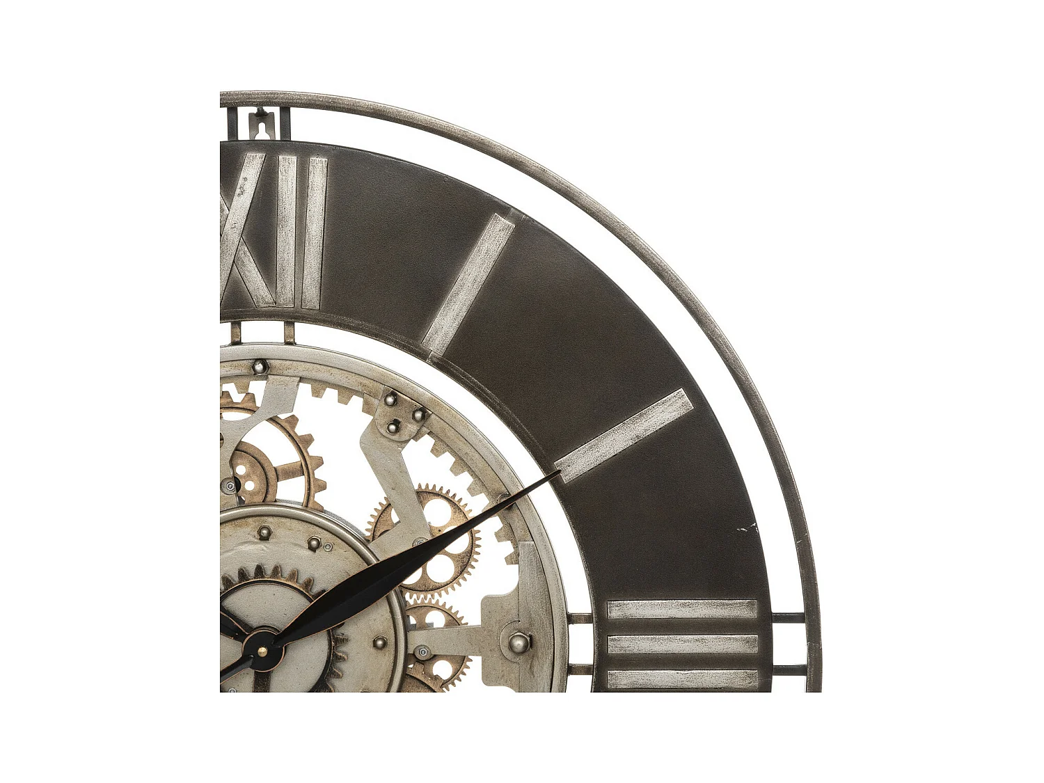 Grande Pendule murale en Métal Doré D 70 cm