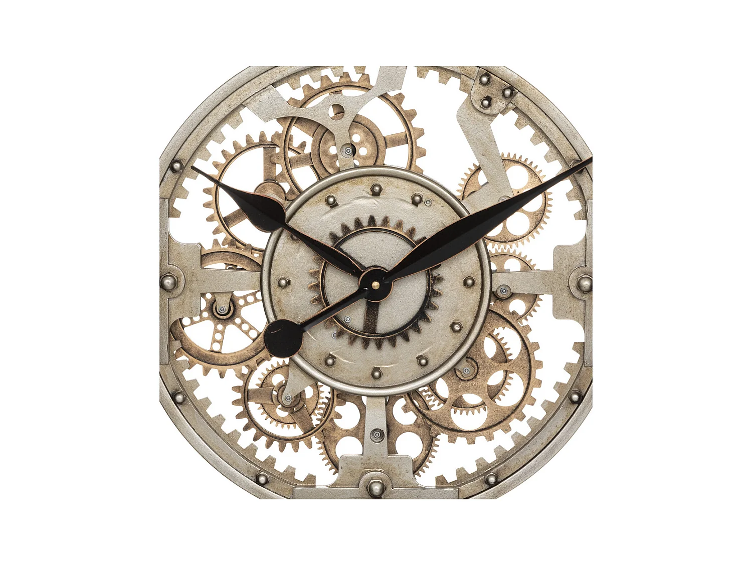 Grande Pendule murale en Métal Doré D 70 cm