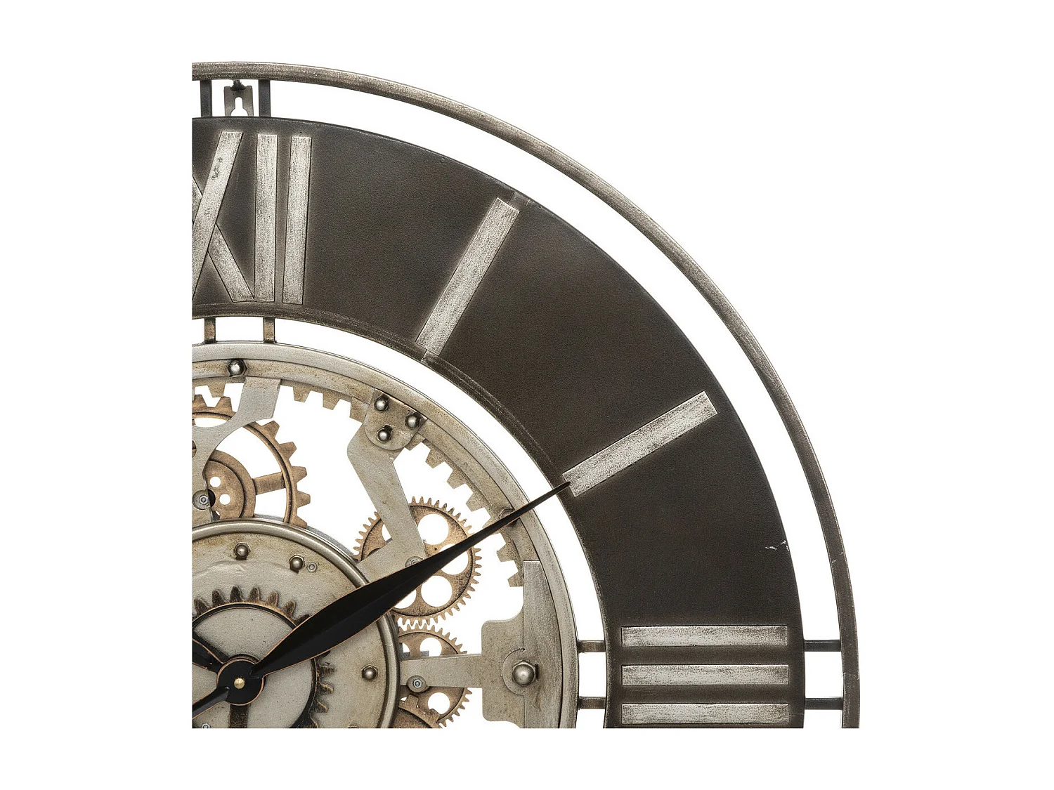 Grande Pendule murale en Métal Doré D 70 cm