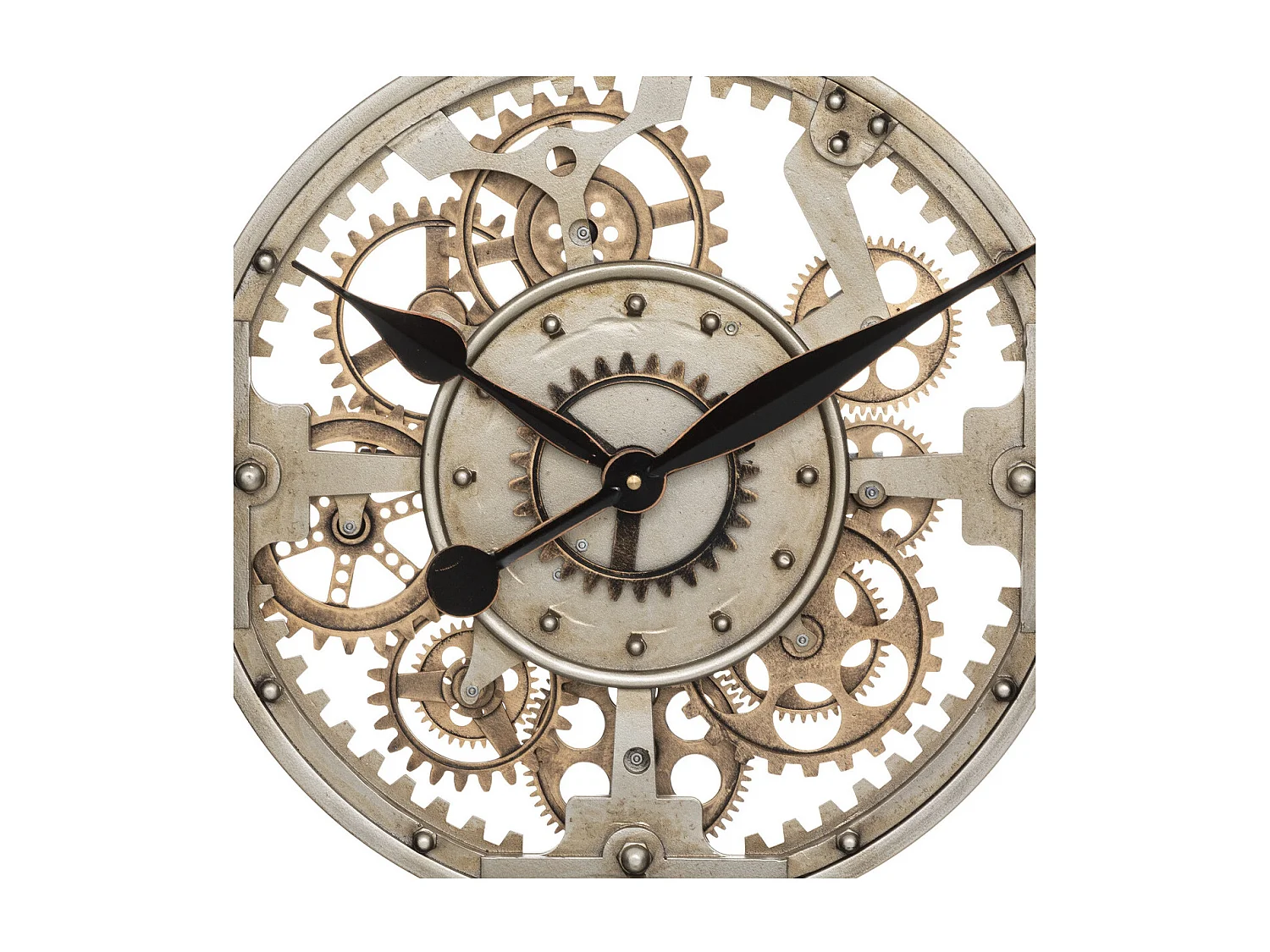 Grande Pendule murale en Métal Doré D 70 cm