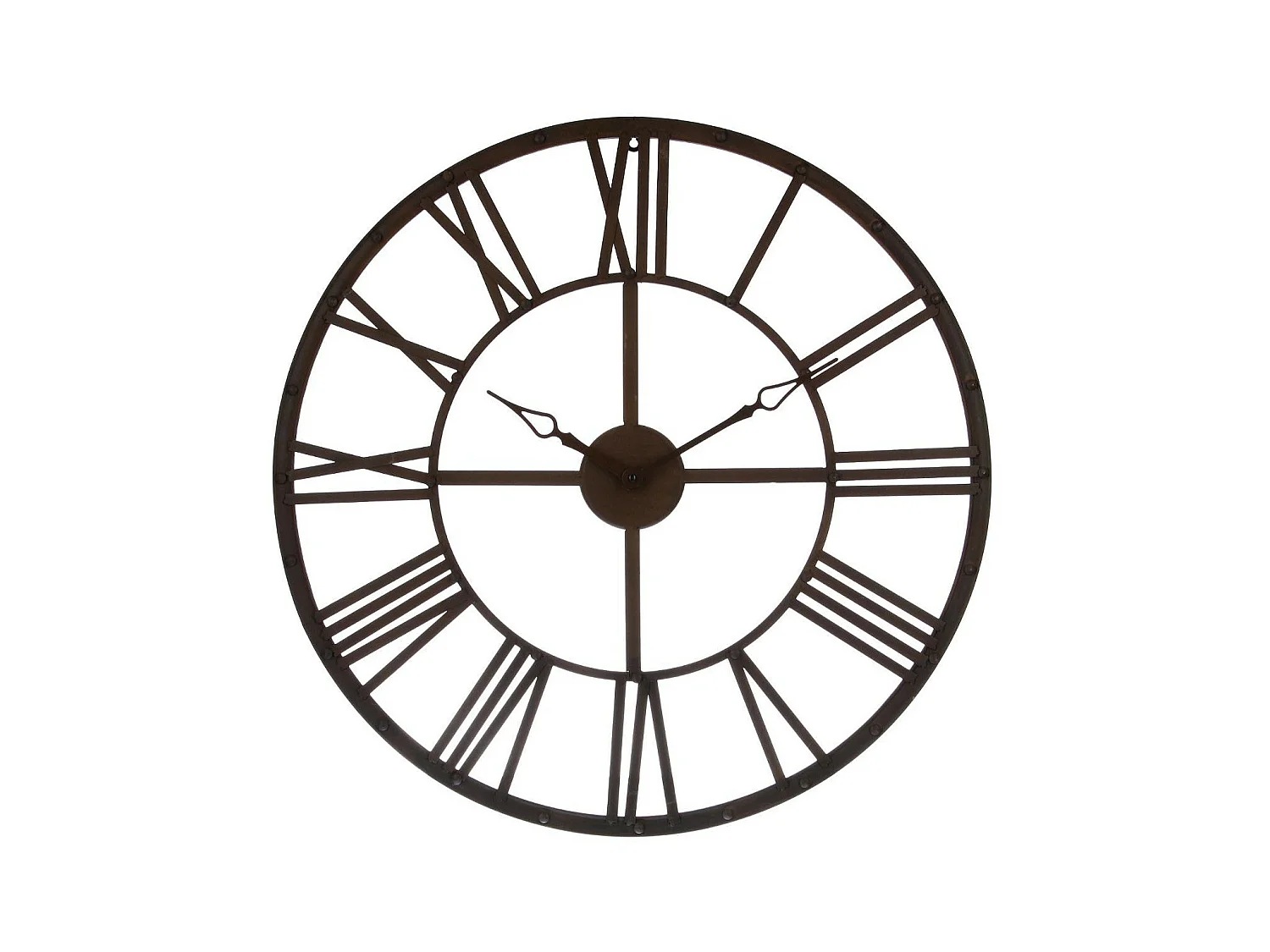 Pendule murale Vintage en métal Marron D 70 cm