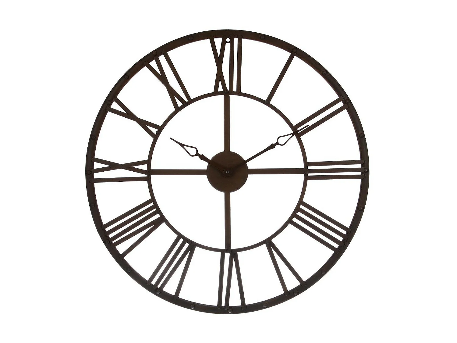 Pendule murale Vintage en métal Marron D 70 cm