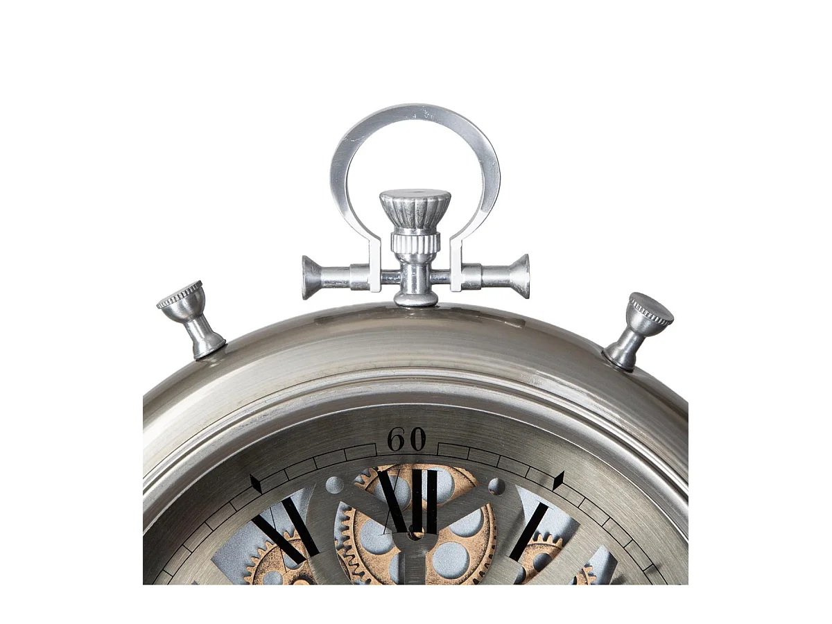 PENDULE MURALE AVEC mécanisme Apparent et Forme Gousset, style industriel NEUVE EUR 25,00 - FR