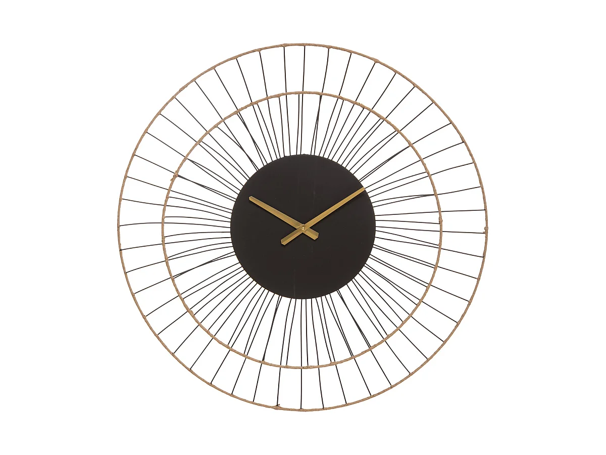 Pendule murale en Métal Doré et Noir D 69.5 cm