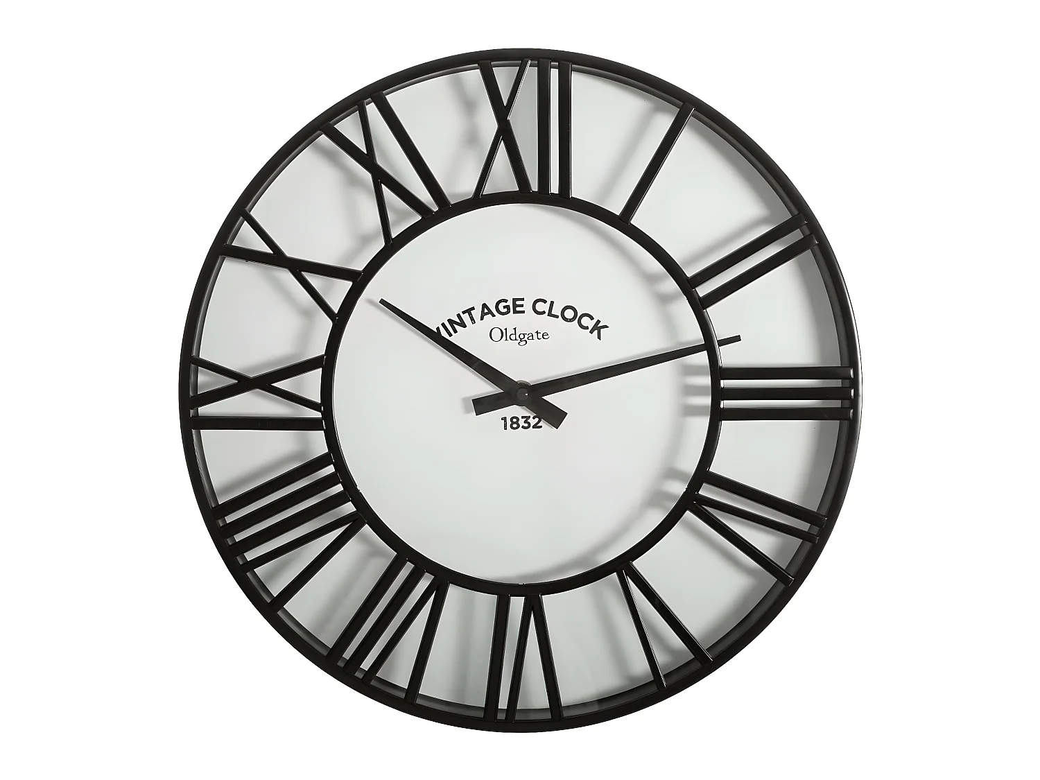 Pendule murale noir rétro et vintage D 35 cm